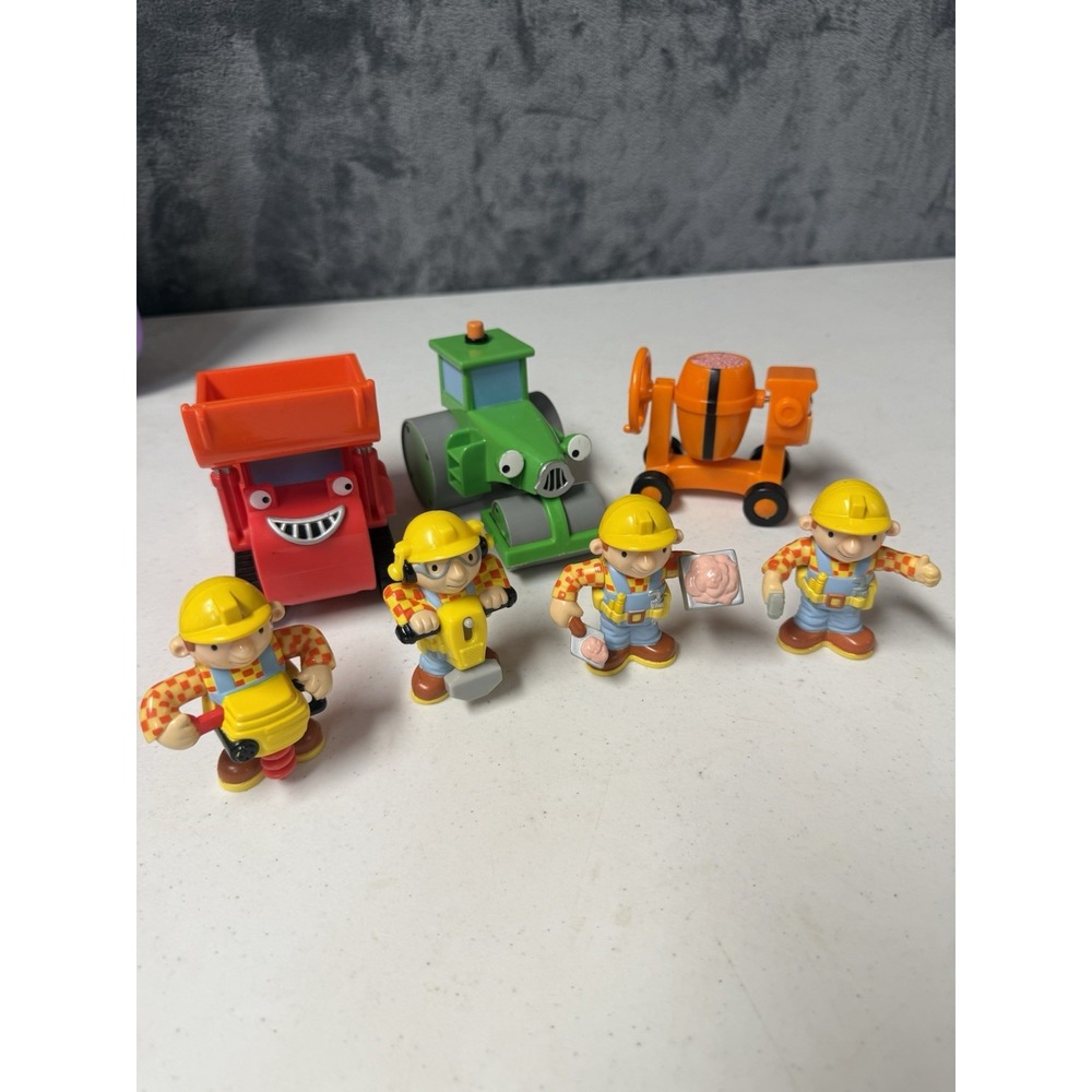 Vintage Bob the Builder Toy Lot 2000s Hasbro Learning Curve Vehicles Figures 7pc